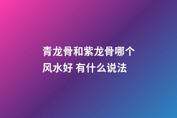 青龙骨和紫龙骨哪个风水好 有什么说法